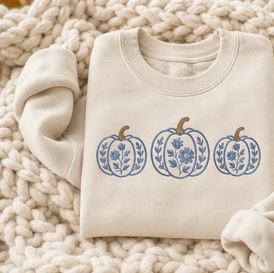 Embroidered Pumpkin Sweatshirt
