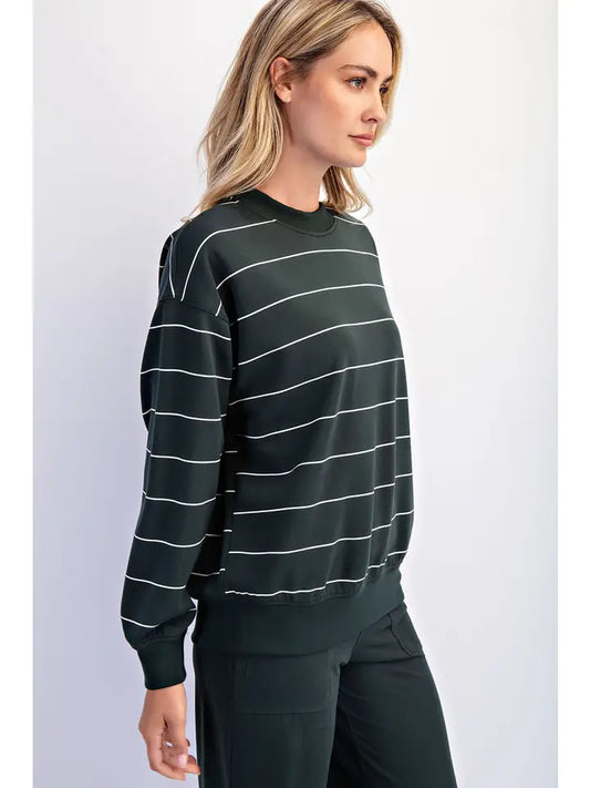 "Sam" Striped Crewneck Sweatshirt