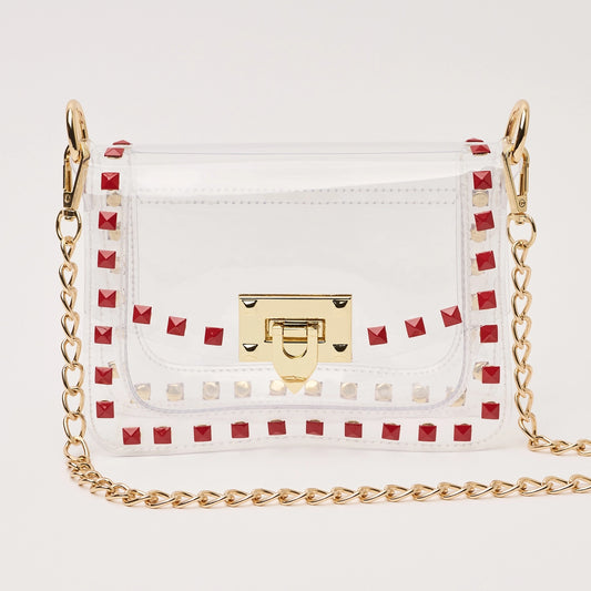 "Jackie" Clear Studded Crossbody (Multiple colors)