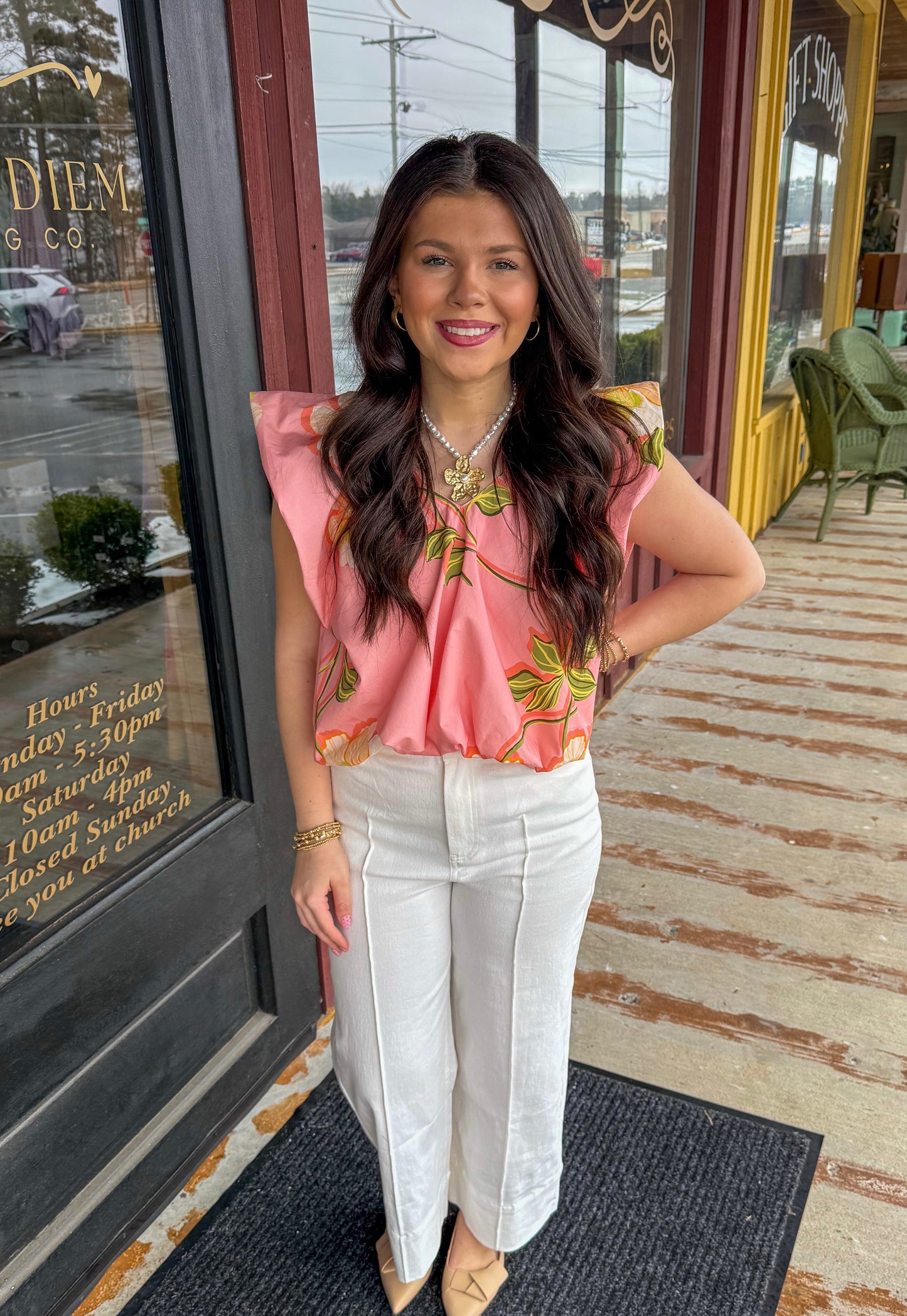 "Juel" Tropical Floral Top