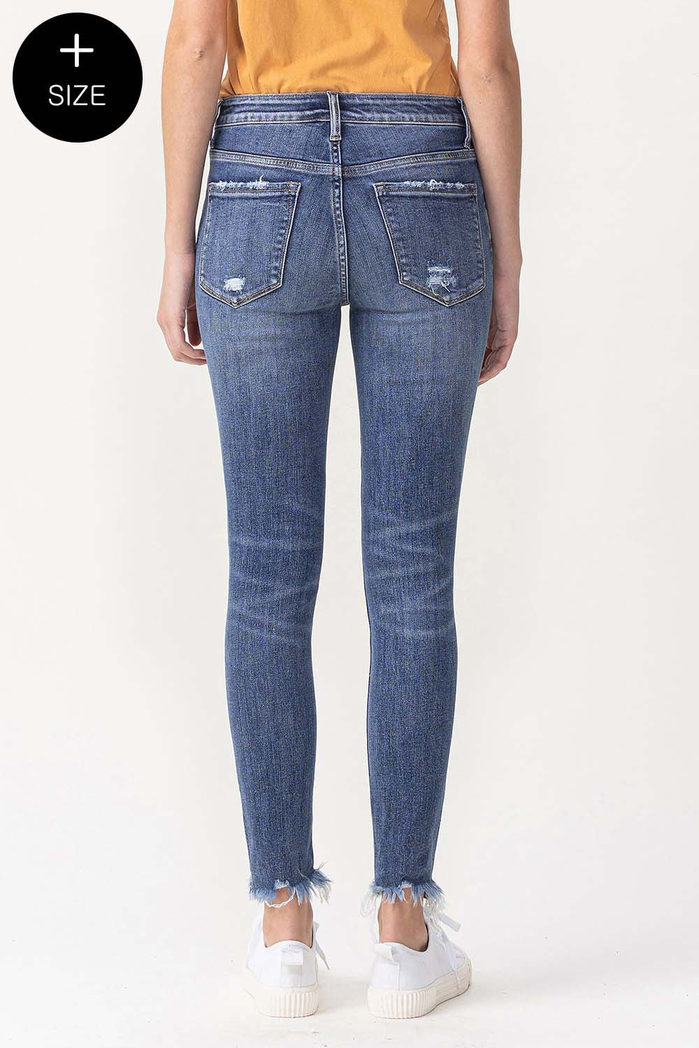 Fondly Plus Size Mid Rise Ankle Skinny Jean