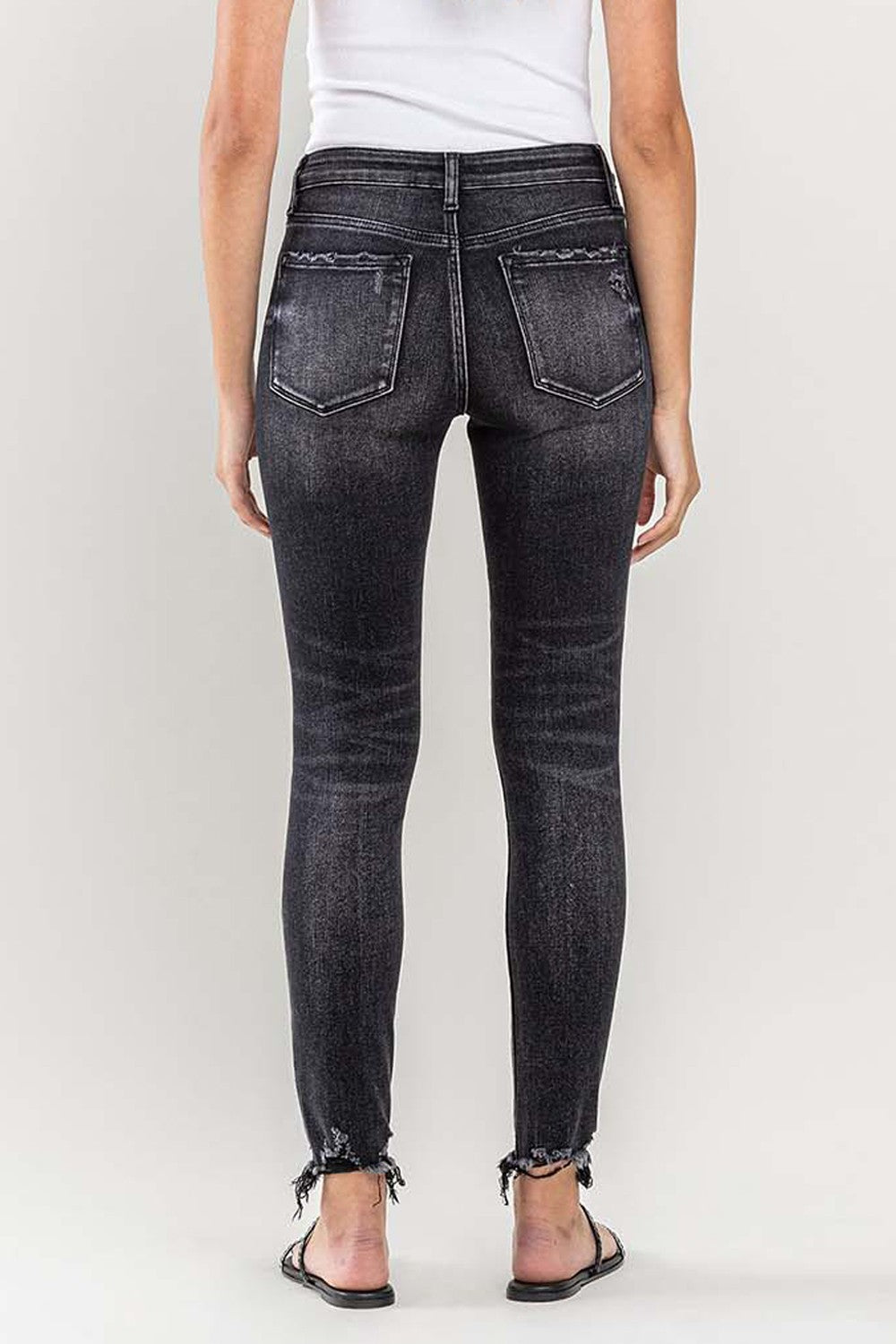 Vervet Black Washed Skinny w/raw hem