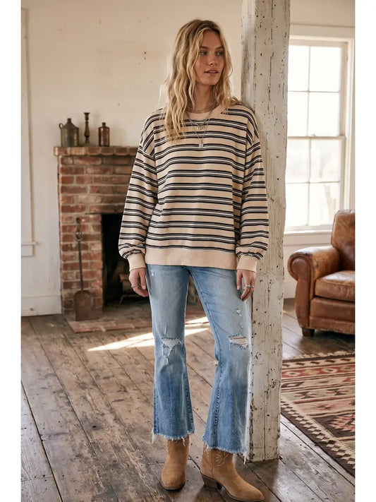 "Sarah" Striped Sweatshirt