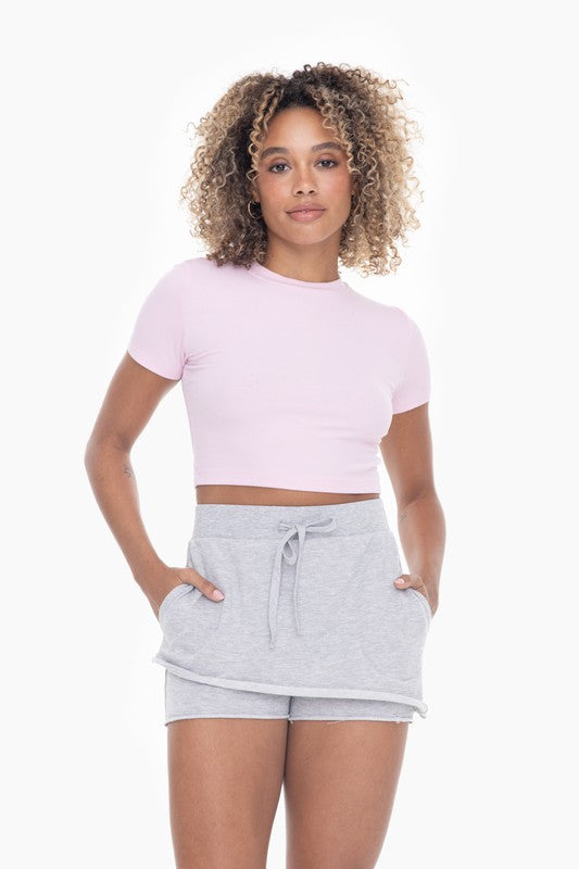 MONO B Ribbed Crop Tee