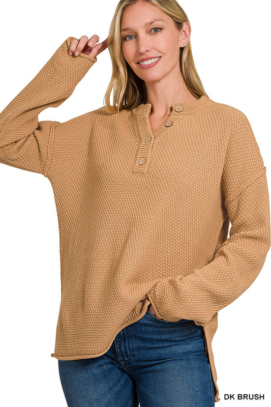 ZENANA Henley Sweater