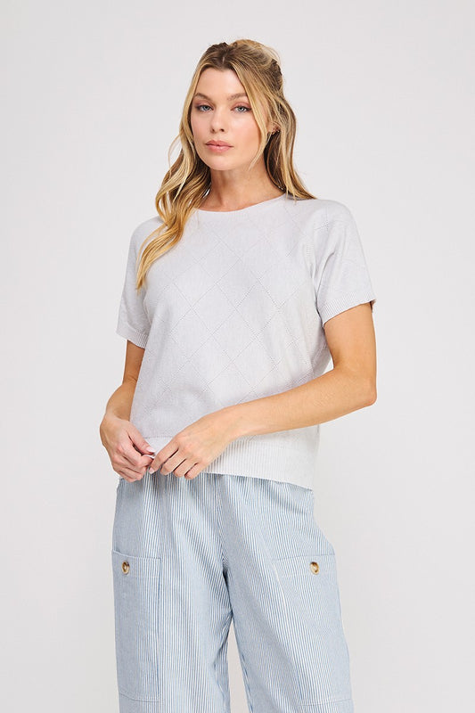 "Micah" Short Sleeve Knit Top