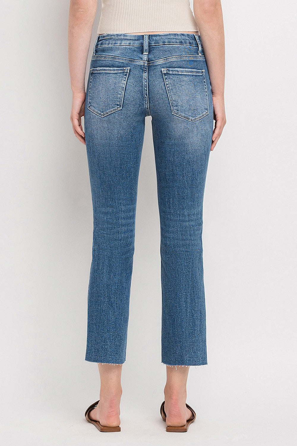 Vervet Mid Rise Medium Wash Slim Straight