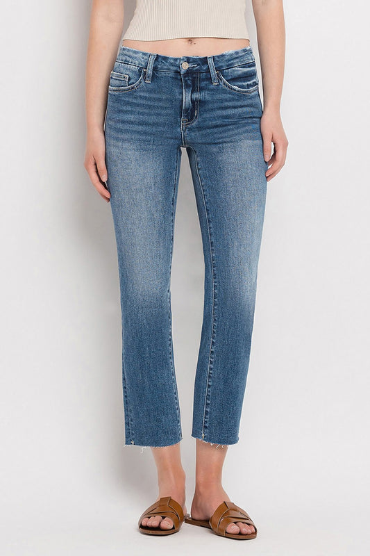 Vervet Mid Rise Medium Wash Slim Straight