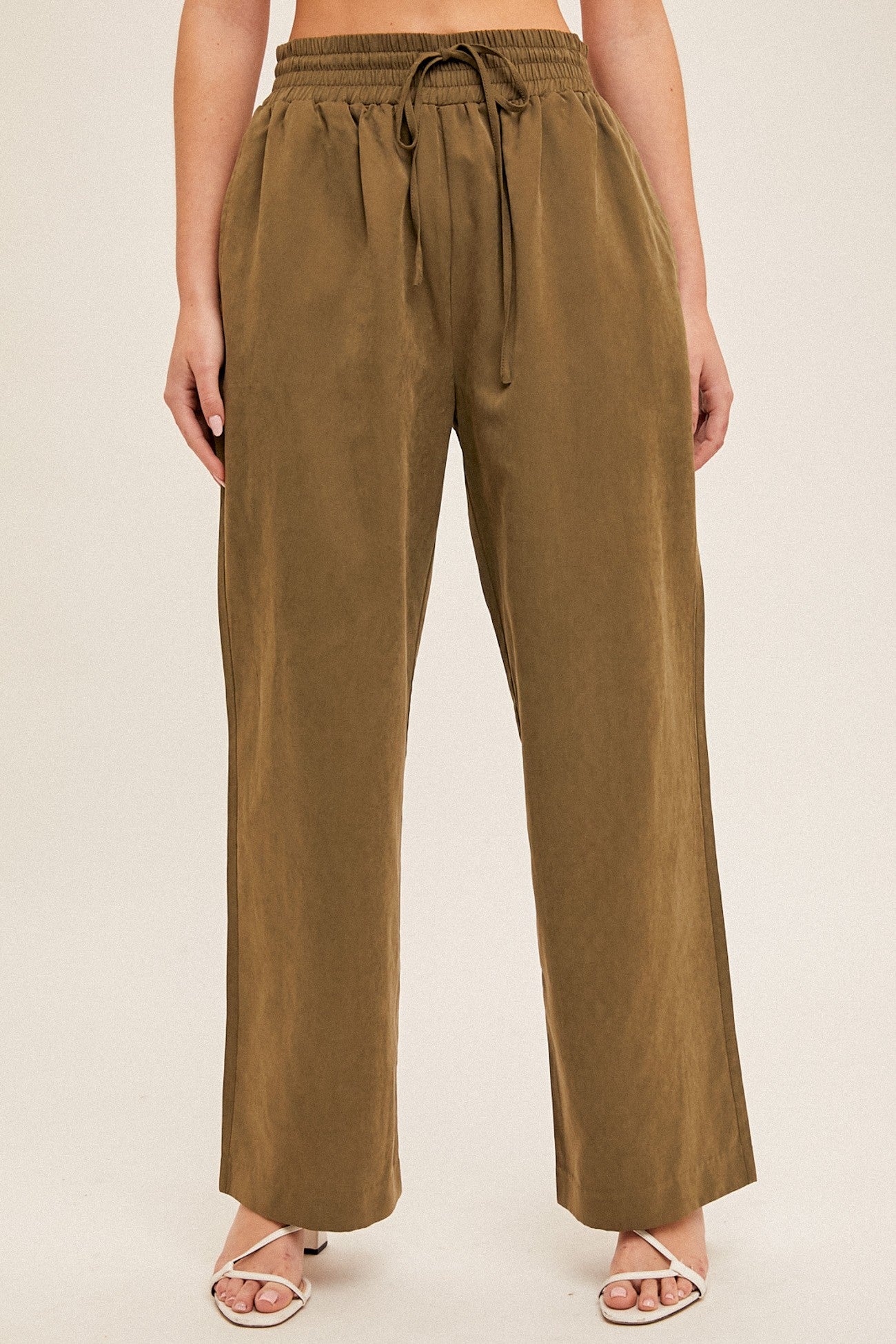 "KINDA CASUAL" Wide Leg Drawstring Pants