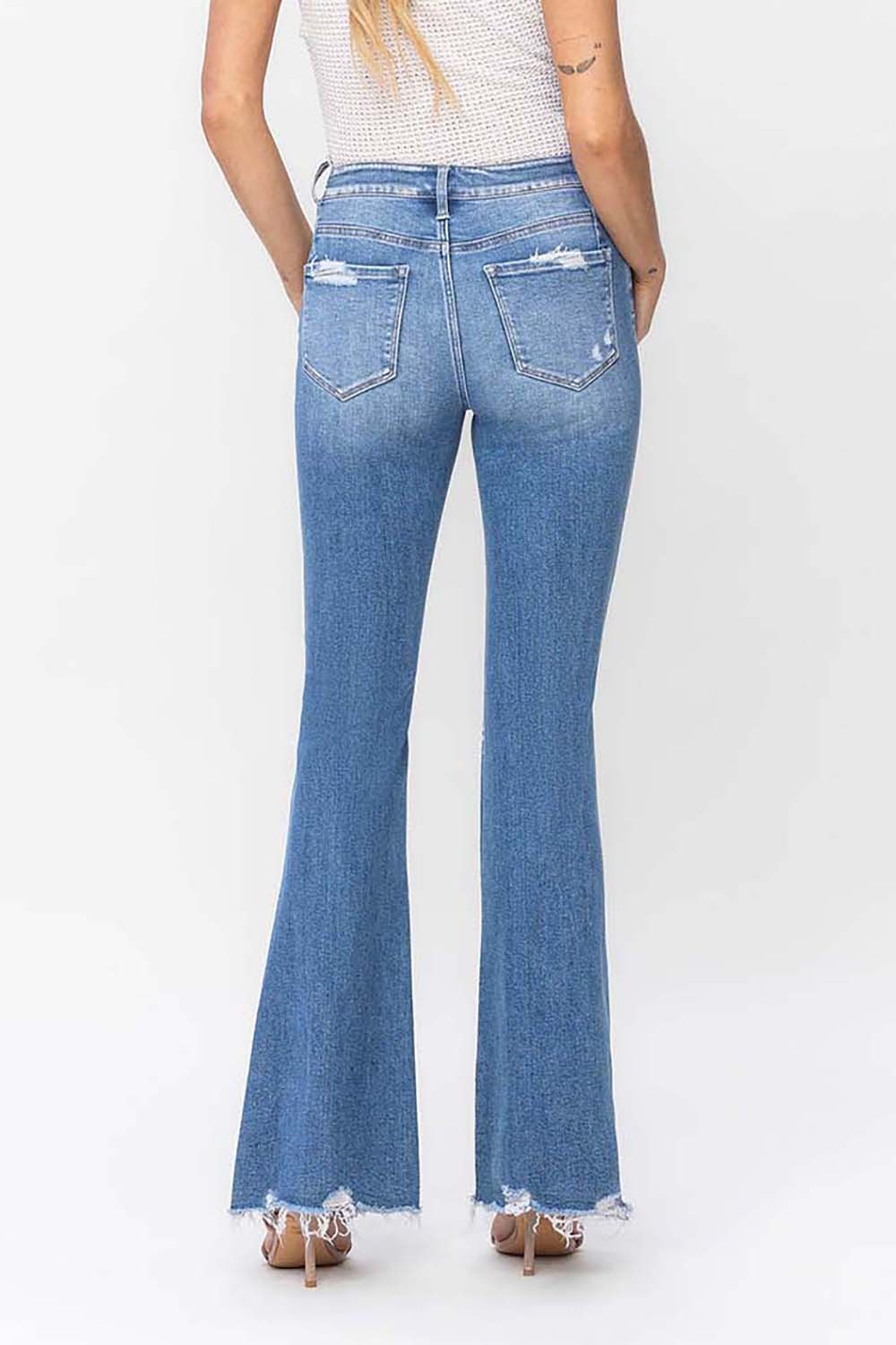 Flying Monkey High Rise Panel Flare Leg Jeans