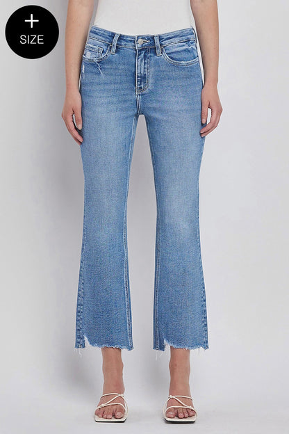 Lovervet Plus Size Tummy Control High Rise Kick Flare Jeans