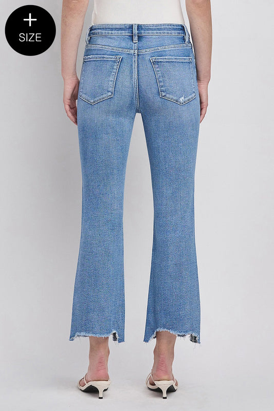 Lovervet Plus Size Tummy Control High Rise Kick Flare Jeans