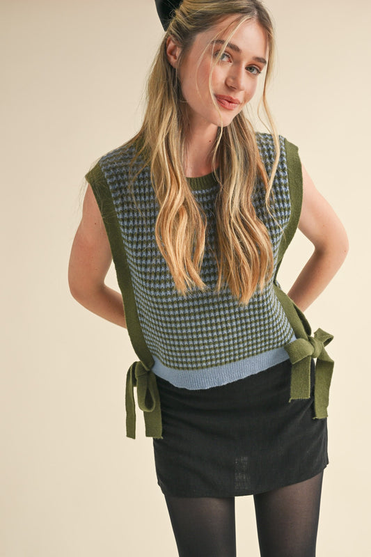 "Mercy Me" Tie Side Sweater Vest