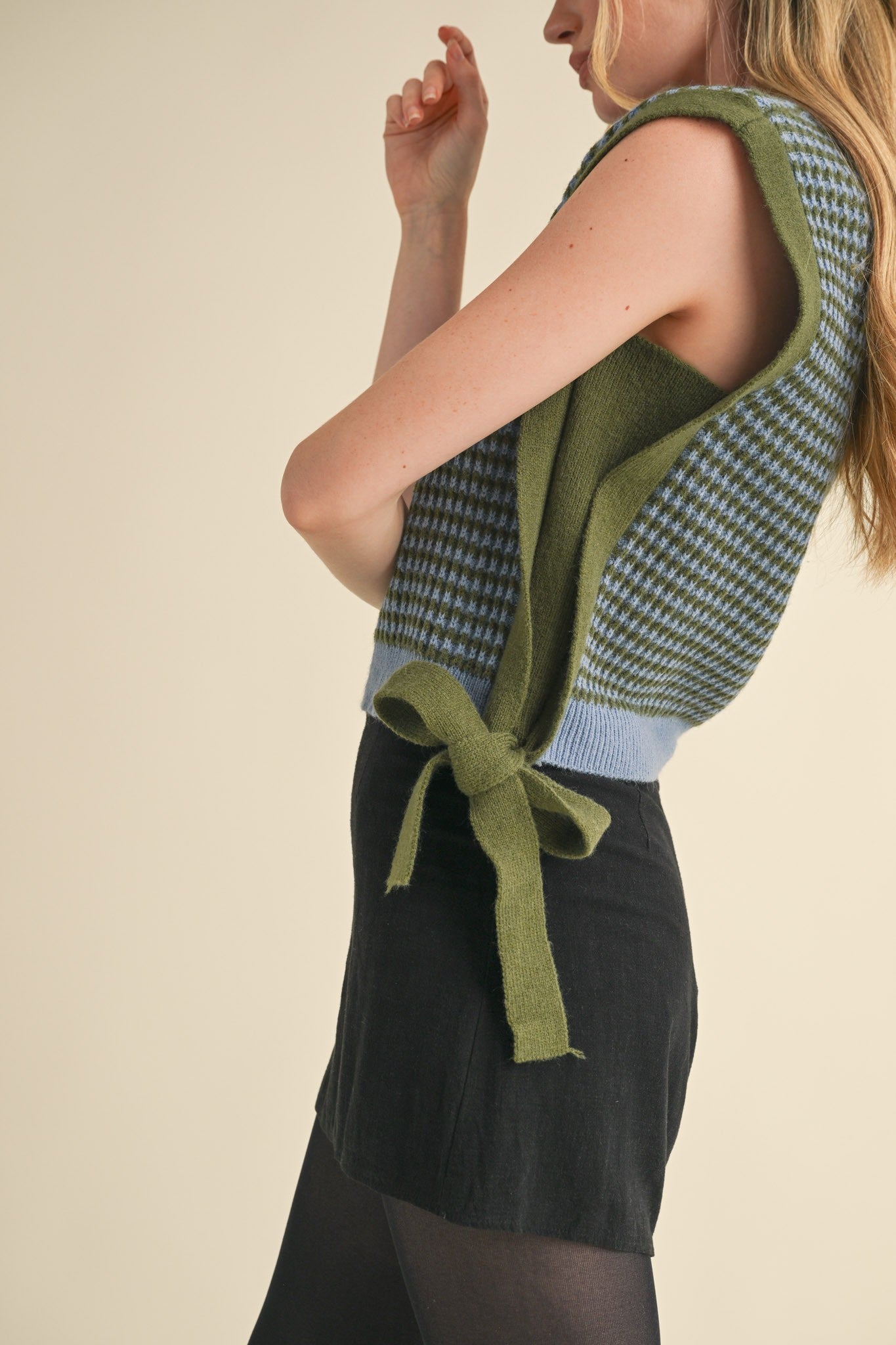 "Mercy Me" Tie Side Sweater Vest