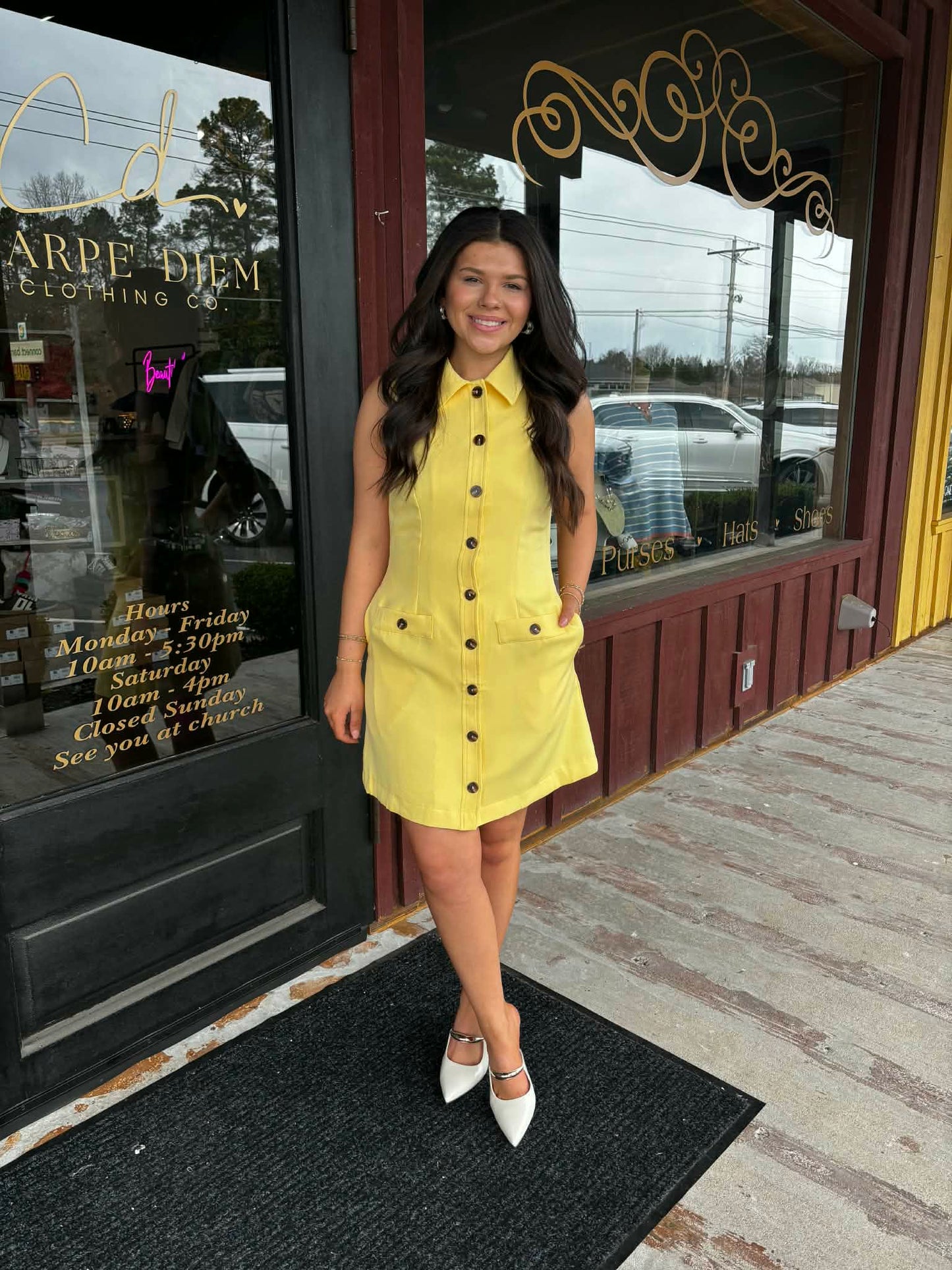 "Betty" Button Up Collared Mini Dress (Multiple Colors)