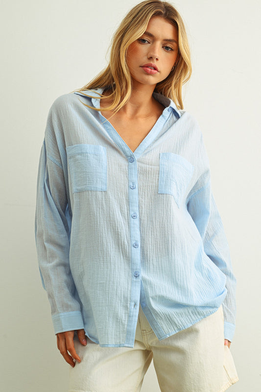 "Sheena" Cotton Lightweight Button Up