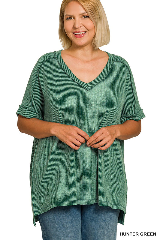 "Percy" Curvy V-Neck Tee (Multiple Colors)