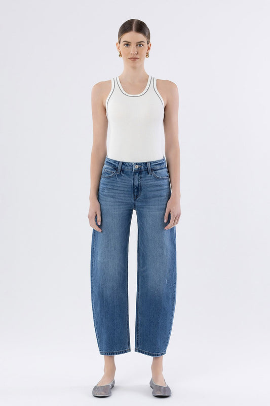 High Rise Mild Barrel Leg Jeans