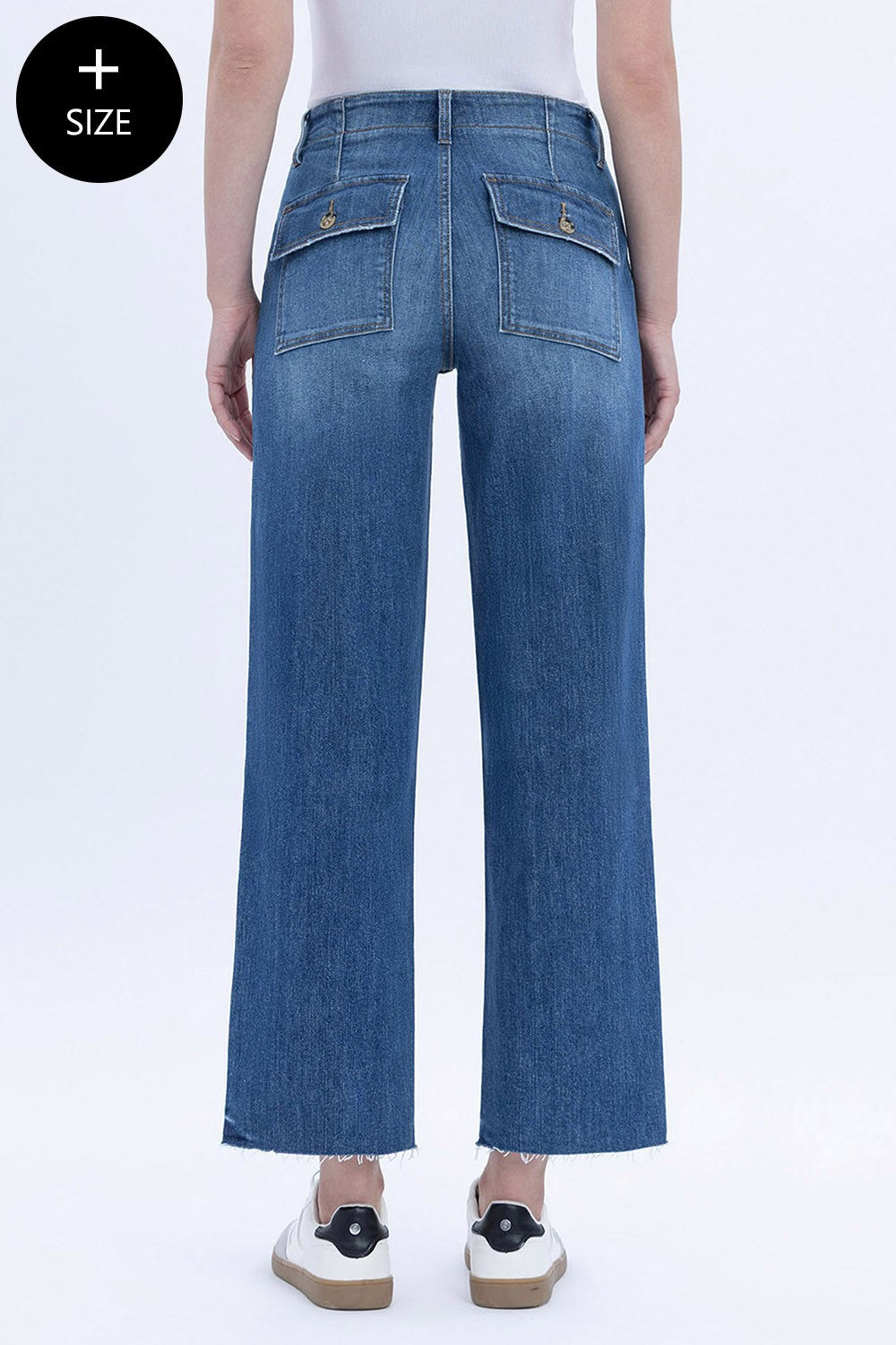 Vervet Plus High Rise Crop Utility Pocket Straight Jeans