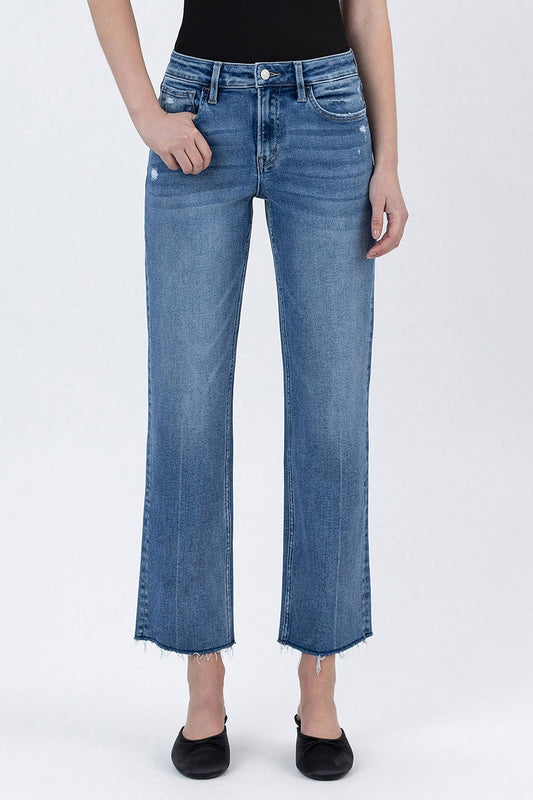 Lovervet by Vervet Kassia High Rise Ankle Straight Jeans