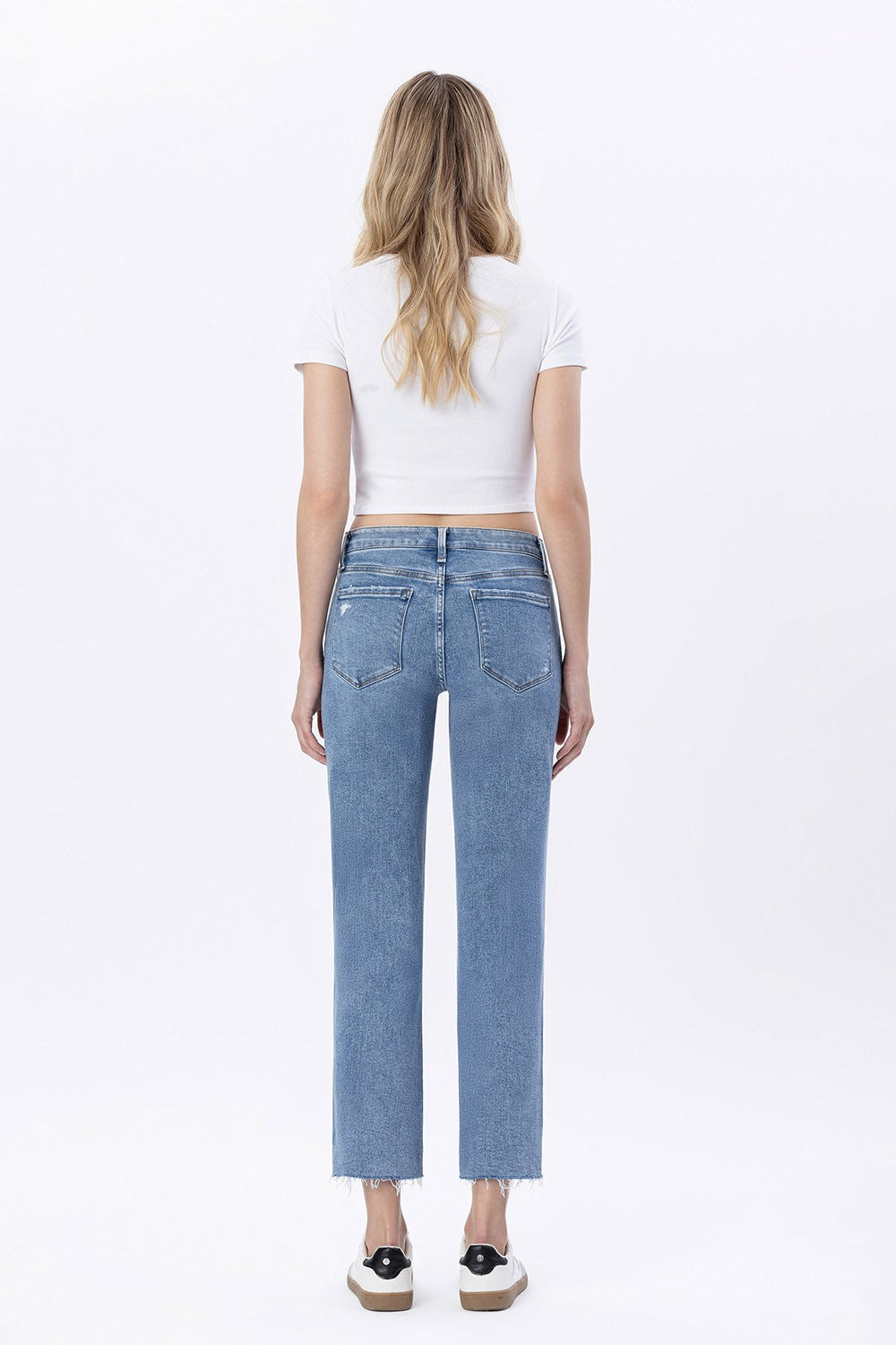 Vervet Mid Rise Medium Wash Regular Straight Jeans