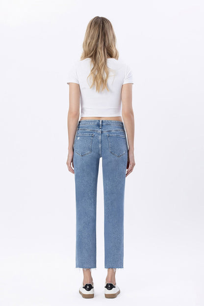 Vervet Mid Rise Medium Wash Regular Straight Jeans