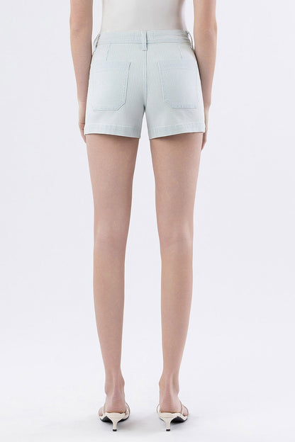 Vervet High Rise Patch Pocket Striped Shorts