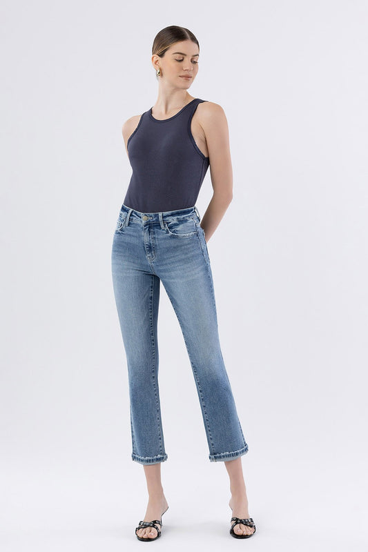 Lovervet by Vervet High Rise Cuffed Slim Straight Jeans