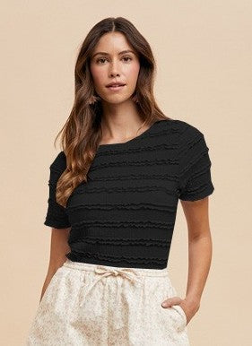 "Beth" Ruffle Knit Top