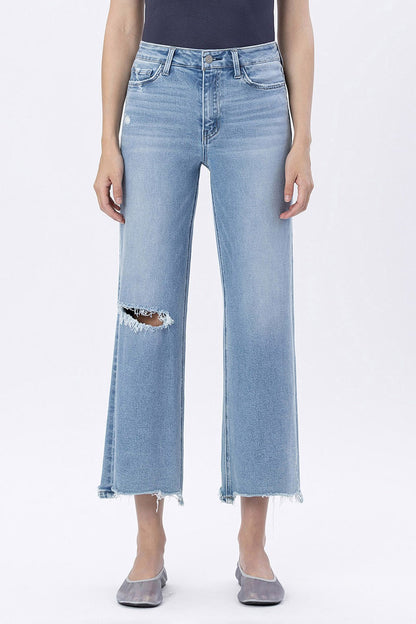 Vervet High Rise Raw Hem Crop Wide