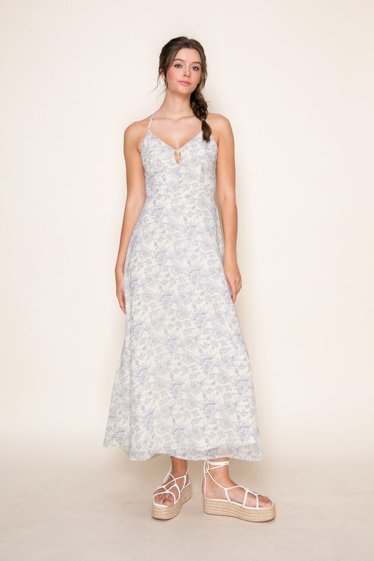 "Emma" Floral Tie Shoulder Maxi Dress