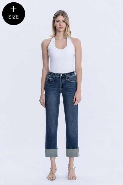 Lovervet Curvy Cuffed Slim Straight Jeans