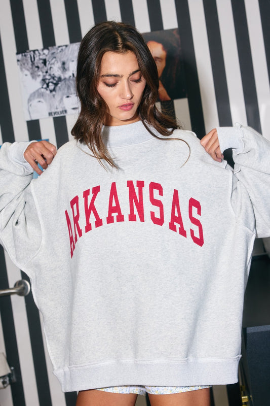 "Arkansas AR" Reversible Mock Neck Sweatshirt