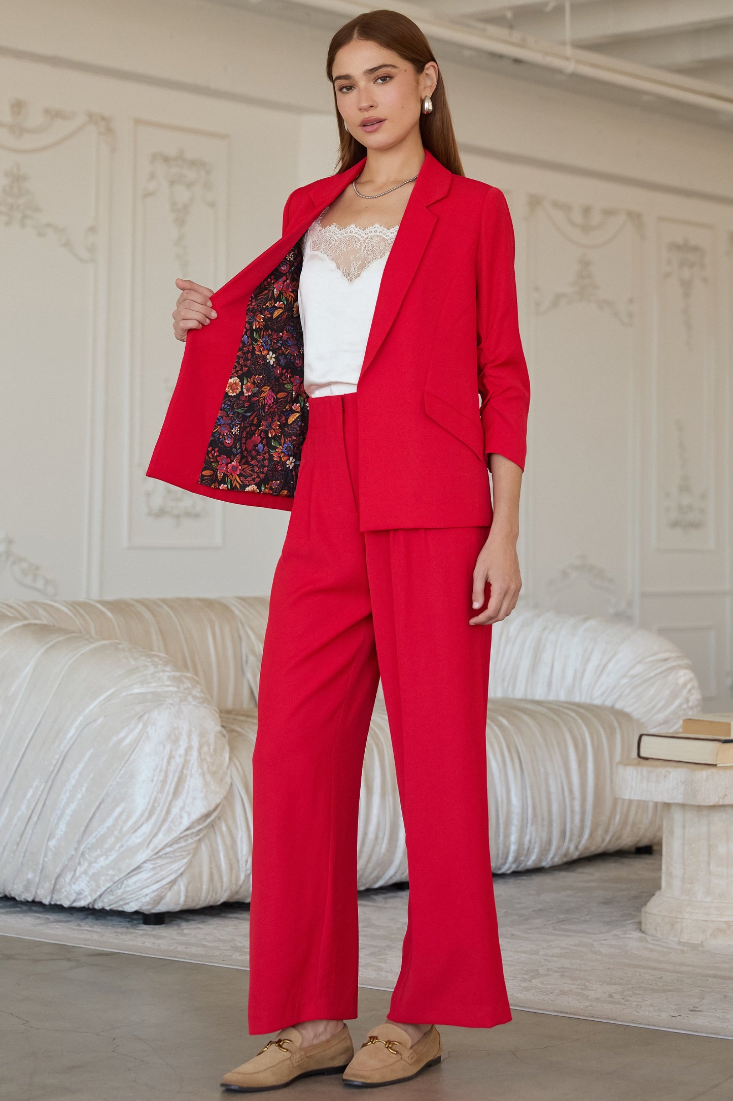 Recycled Wide Leg Pleated Pant (multiple colors)