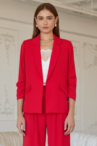 Recycled Shirred Sleeve Blazer