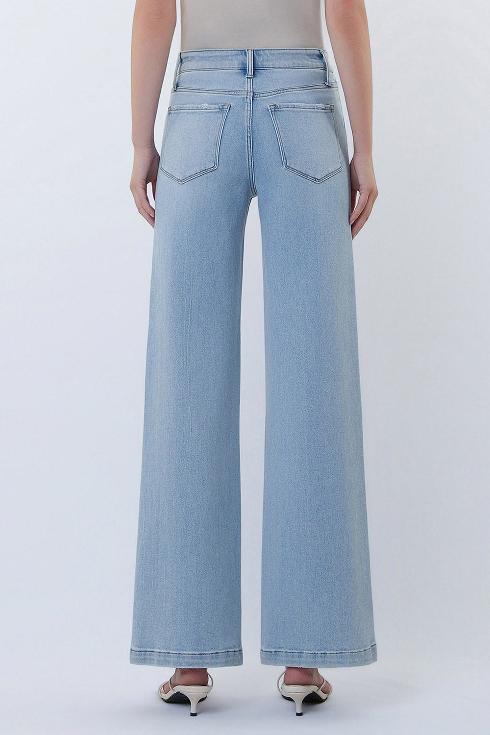 Vervet High Rise Seam Detail Light Wash Wide