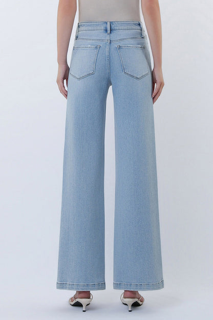 Vervet High Rise Seam Detail Light Wash Wide