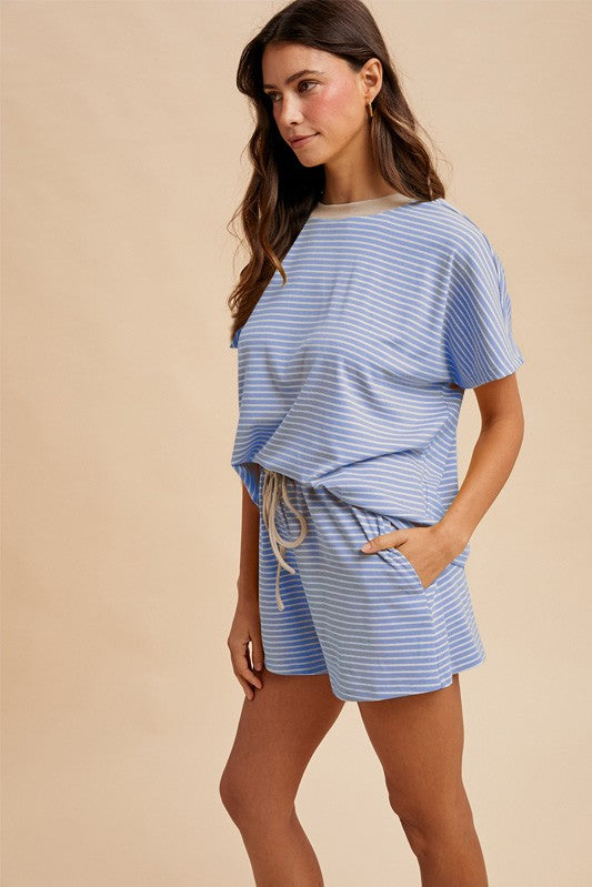 "Ann" Cloudy Knit Stripe Set