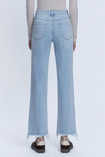 Vervet HIGH RISE DISTRESSED STRAIGHT JEANS