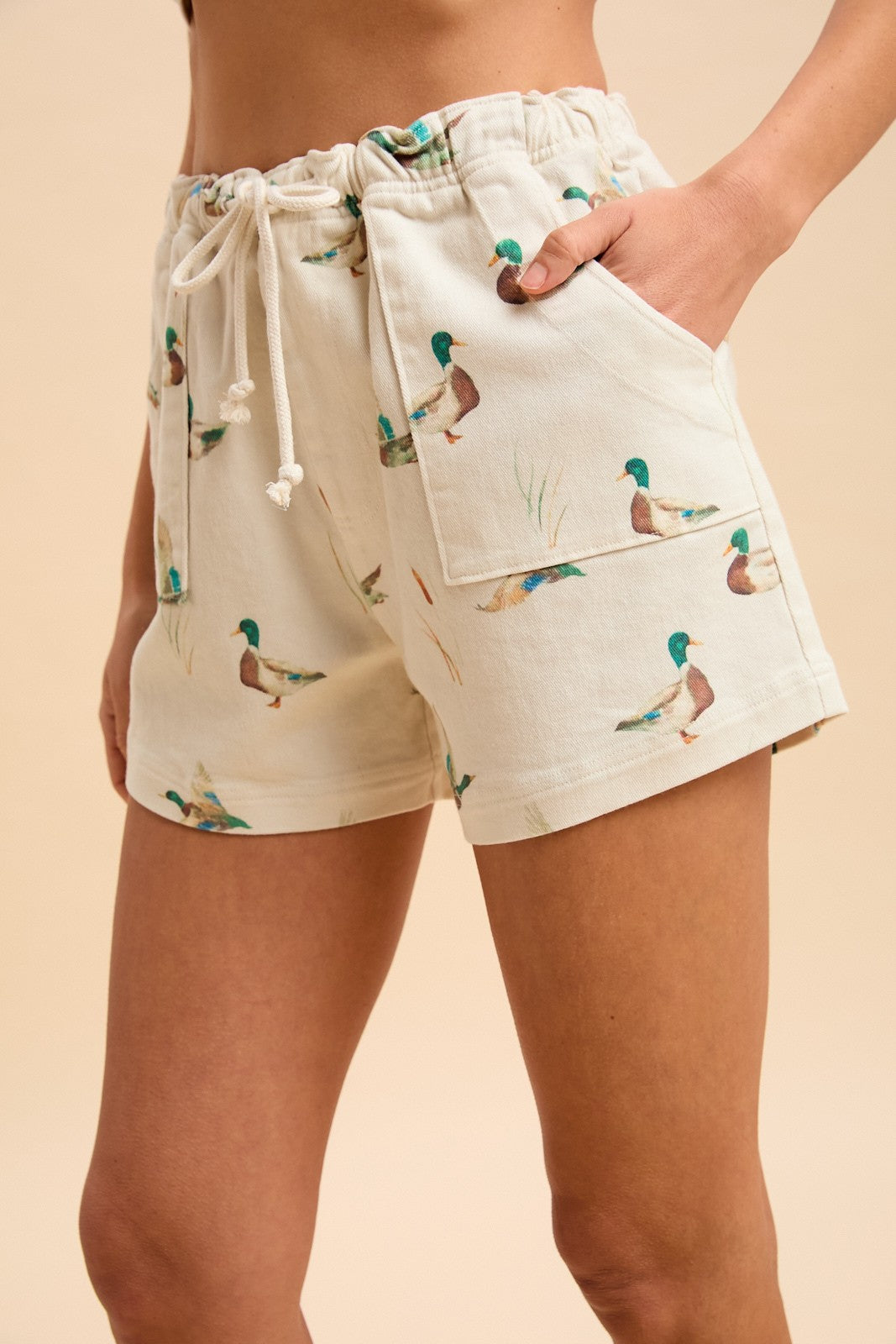 "Ducky" Drawstring Denim Shorts