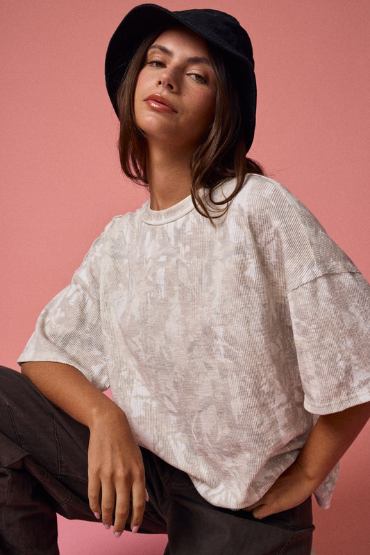 Muted Camo Ribbed Loose Fit Shirt