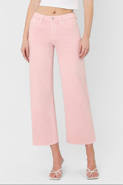 Vervet High Rise Crop Wide Leg Jeans