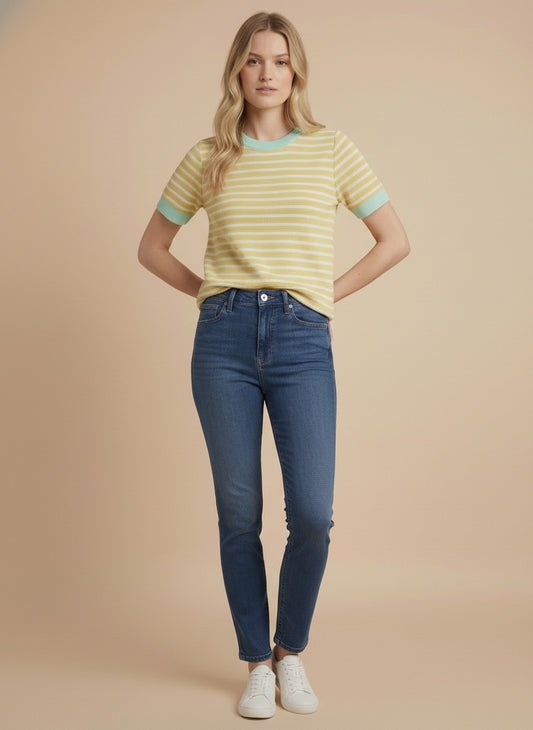 "Carleigh" Short Sleeve Striped Tee