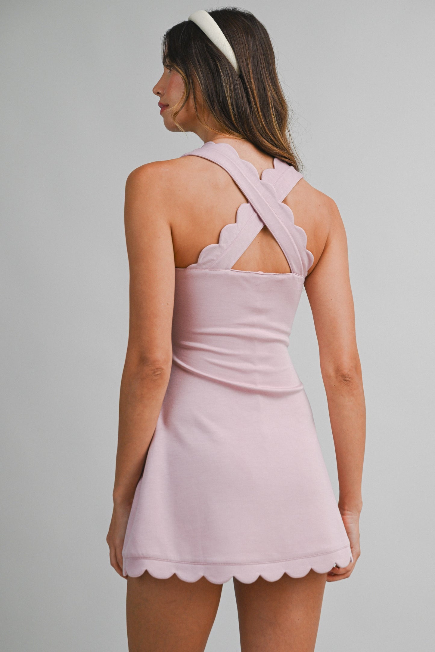 "Sunny" Scalloped Mini Active Dress