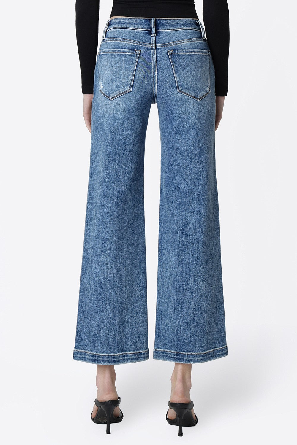 Vervet Mid Rise Ankle Wide Jeans