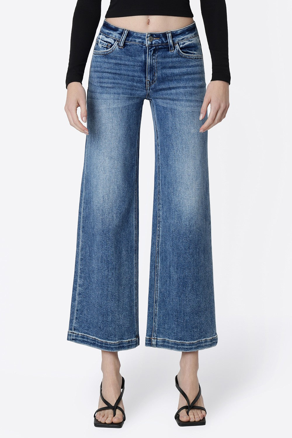 Vervet Mid Rise Ankle Wide Jeans