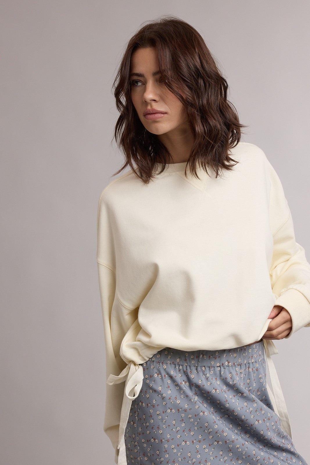 "Paisley" Side Tie Sweatshirt