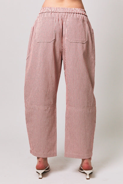 "Gillian" Striped Barrel Pants
