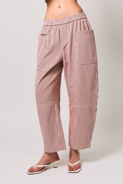 "Gillian" Striped Barrel Pants