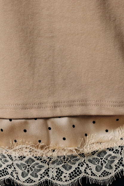 "Rue" Polka Dot Lace Tee